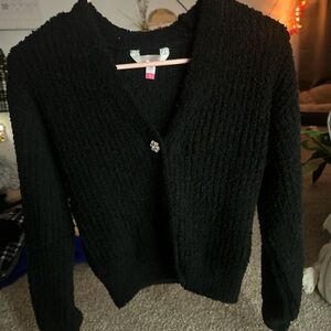 No Boundaries Black Women's Cardigan Sweater